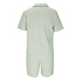 thumbnail image 4 of FRSASU Mens Cotton Pajama Set Short Sleeve, Button Down Shirt Shorts Pajama Set for Men Lightweight Men's Sleepwear 2 Piece Green, 4 of 7