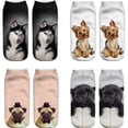thumbnail image 3 of 1 Paire de Chaussettes Imprimées 3D Chiot Chaussettes Coupe Basse Style Imprimé Homme Femme Noël, 3 of 6