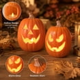thumbnail image 2 of Halloween Large Pumpkin Decoration, Halloween Jack O Lantern Pumpkin Light with Glowing LED Design, Outdoor Pumpkin Ornament for Yard Home Party Holiday Display Decor, 2 of 7