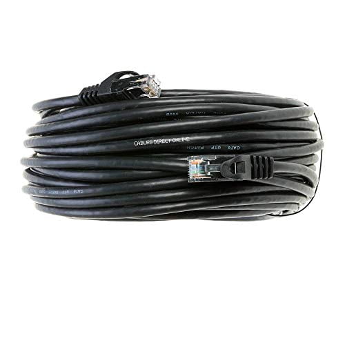 Black 50 FT Foot 15M Cat5e Patch Ethernet LAN Network Router Wire Cable  Cord For PC, Mac, Laptop, PS2, PS3, PS4 , XBox, and XBox 360 XBox One 