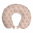 thumbnail image 1 of Abstract Travel Pillow Neck Rest, Botanical Dots Forest Herbs Branches Spots Inspired Geometric Shapes, Memory Foam Traveling Accessory Airplane and Car, 12", Rose Khaki and Black, by Ambesonne, 1 of 2