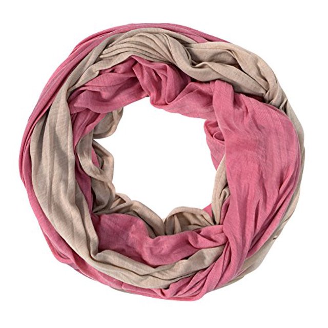 Elegant Light Weight Two Color Infinity Circle Loop Scarf Long Scarf