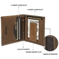 thumbnail image 4 of Wrangler Men's Western Slim RFID Blocking Genuine Leather Bifold Wallet, Brown, 4 of 8