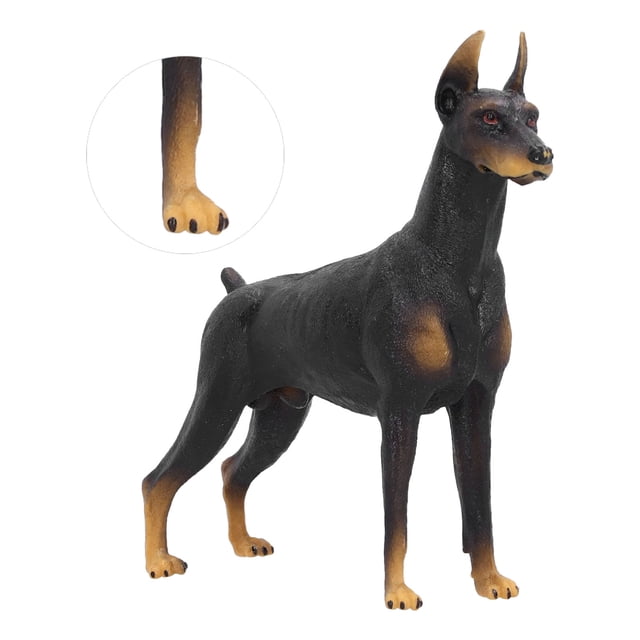Dog Figure Toy, Solid Simulated Figurine Toy Dog Doberman Model Plastic Animals For Science Educational Prop For Kids
