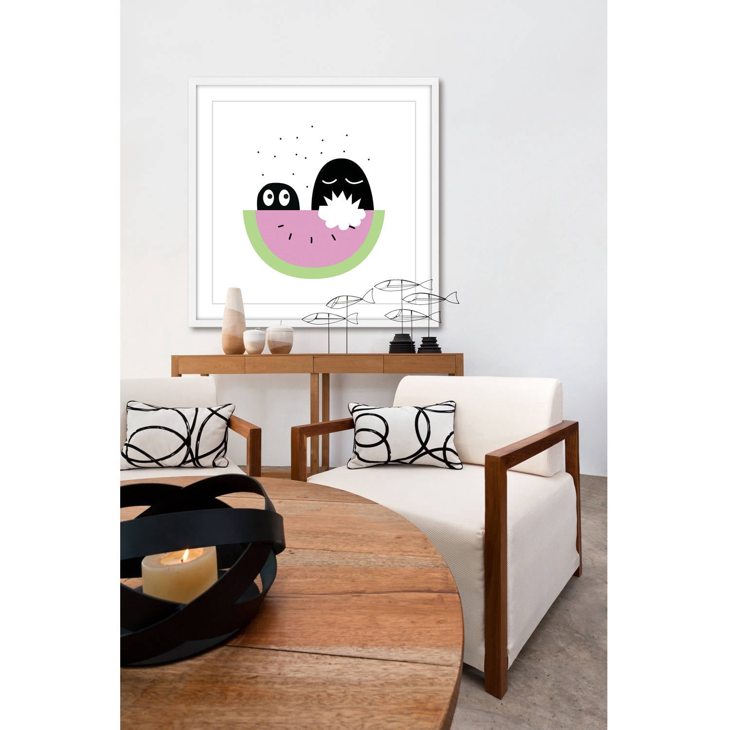 Marmont Hill "Watermelon Bite" by Katarina Snygg Framed Painting Print