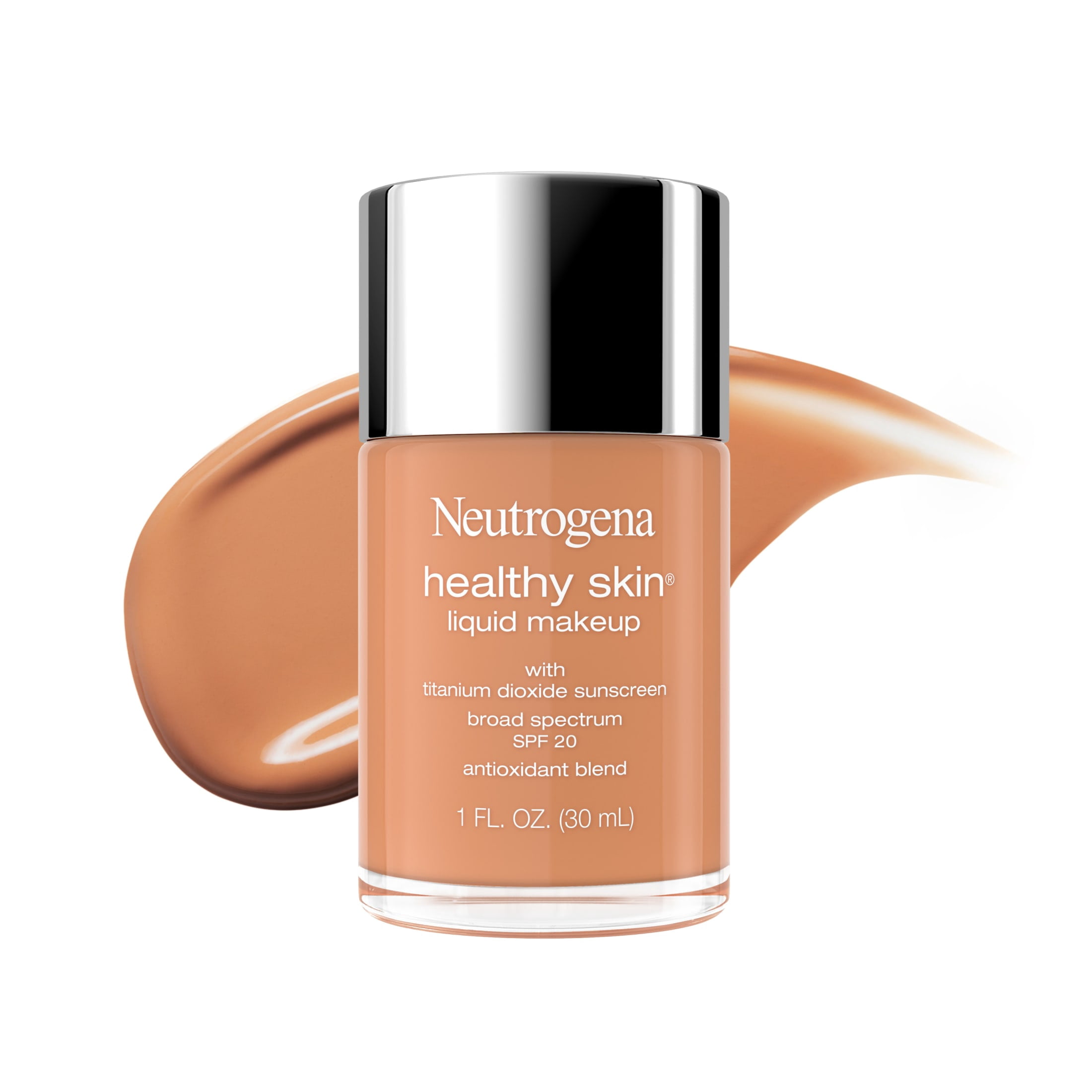 Neutrogena Healthy Skin Liquid Foundation Makeup, Soft Tan 400C, SPF 20 Sunscreen, 1 fl. oz