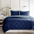 thumbnail image 3 of Comfort Classics Windsor Reversible Down Alternative 3M Scotchgard Comforter Set, Navy/Light Blue, King, 3 of 6