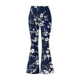 thumbnail image 7 of Tnhcen Women's Casual Loose Print Flare Yoga Pants Athletic Workout Leggings Plus Size S - 2XL Elastic Waist Wide Leg Trousers Polyester Spandex Milk Silk Brushed Fabric, 7 of 7