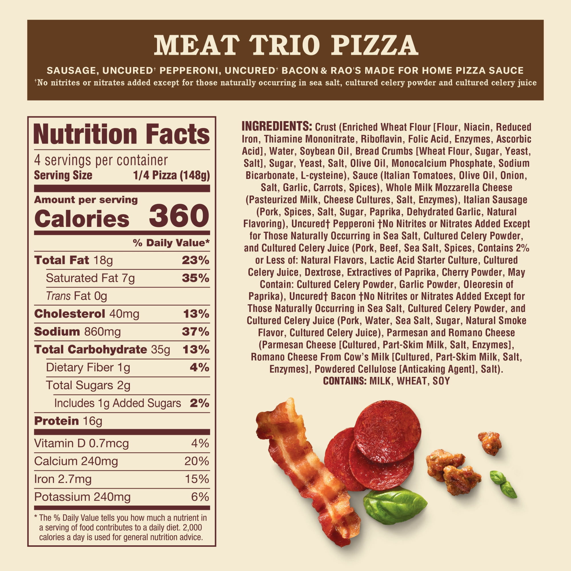 Rao's Made for Home Meat Trio Frozen Pizza, 20.8 oz