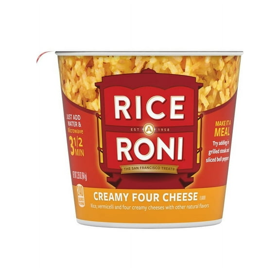 Pack of 2 Rice-A-Roni, Creamy Four Cheese Rice and Vermicelli Mix, 2.25 oz Cup
