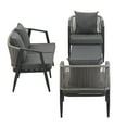thumbnail image 6 of Leumius 4 Pieces Patio Furniture Set,Modern Outdoor Conversation Set for Patios,Lawns,Gray, 6 of 8