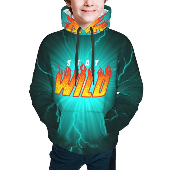 Ben Azelart Stay Wild Kids' Hoodie 3d Print Sweatshirt Soft Pullover Hooded With Big Pockets For Boys Or Girls Small