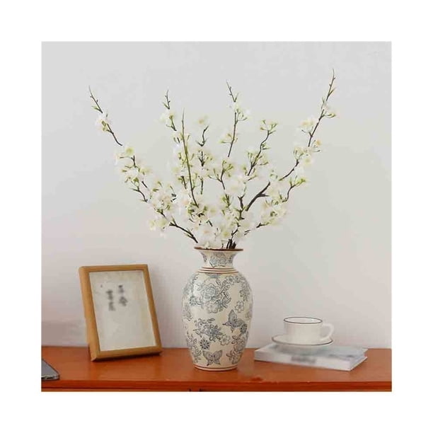 Arreglo floral artificial con ramas de flor de durazno for sala de estar, mesa de comedor, arreglo floral de simulación