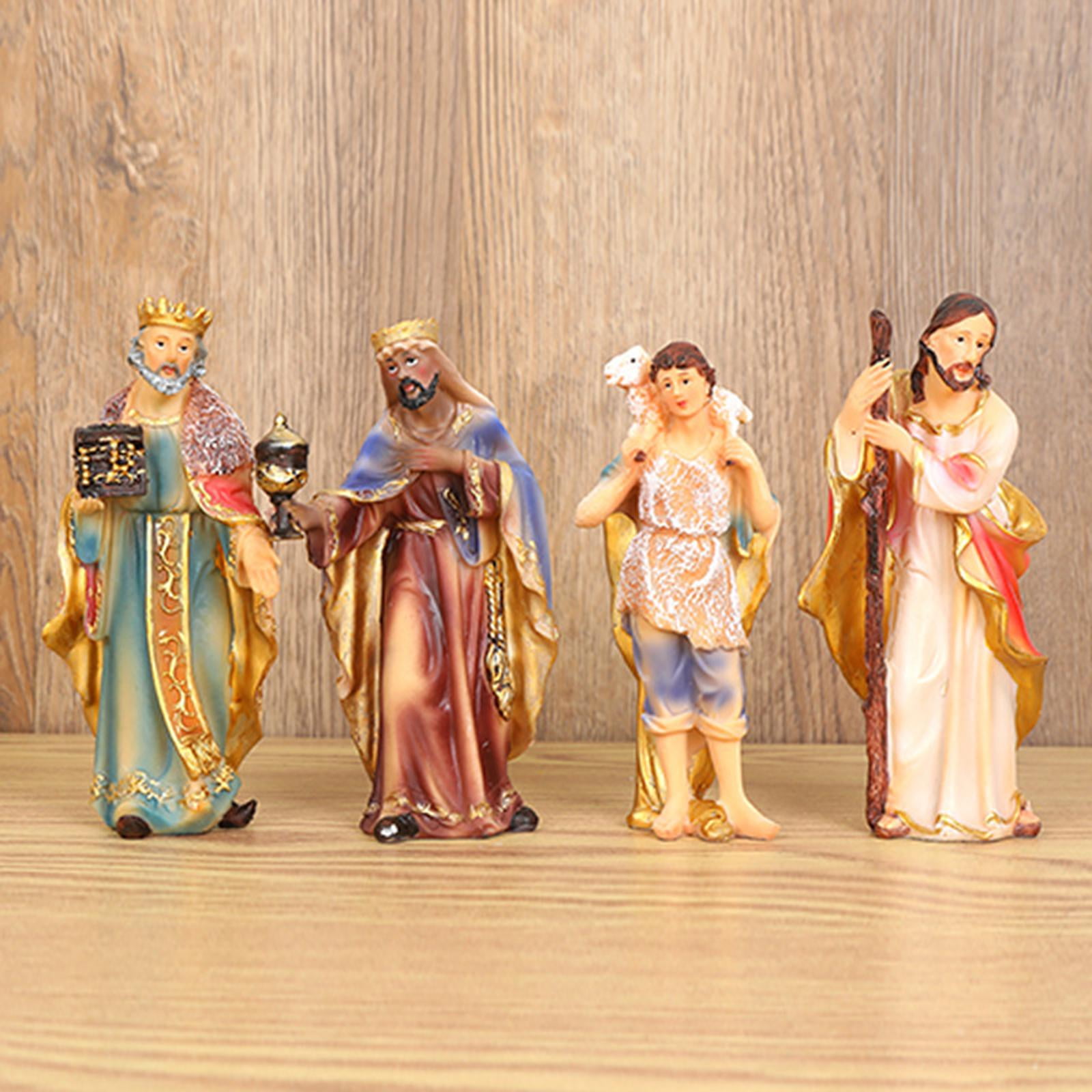 11 Pieces Nativity Figurine Set Small Manger Nacimiento Colorful