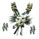 thumbnail image 5 of Decoración romántica para coche de boda, flor de seda, espejo retrovisor para techo, manija de puerta Verde, 5 of 9