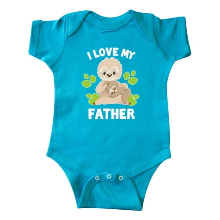

Inktastic Cute Sloth I Love My Father with Green Leaves Gift Baby Boy or Baby Girl Bodysuit