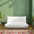 thumbnail image 5 of The Magic Home Modern Fleece Fabric Versatile Togo Loveseat Sofa, White, 5 of 9