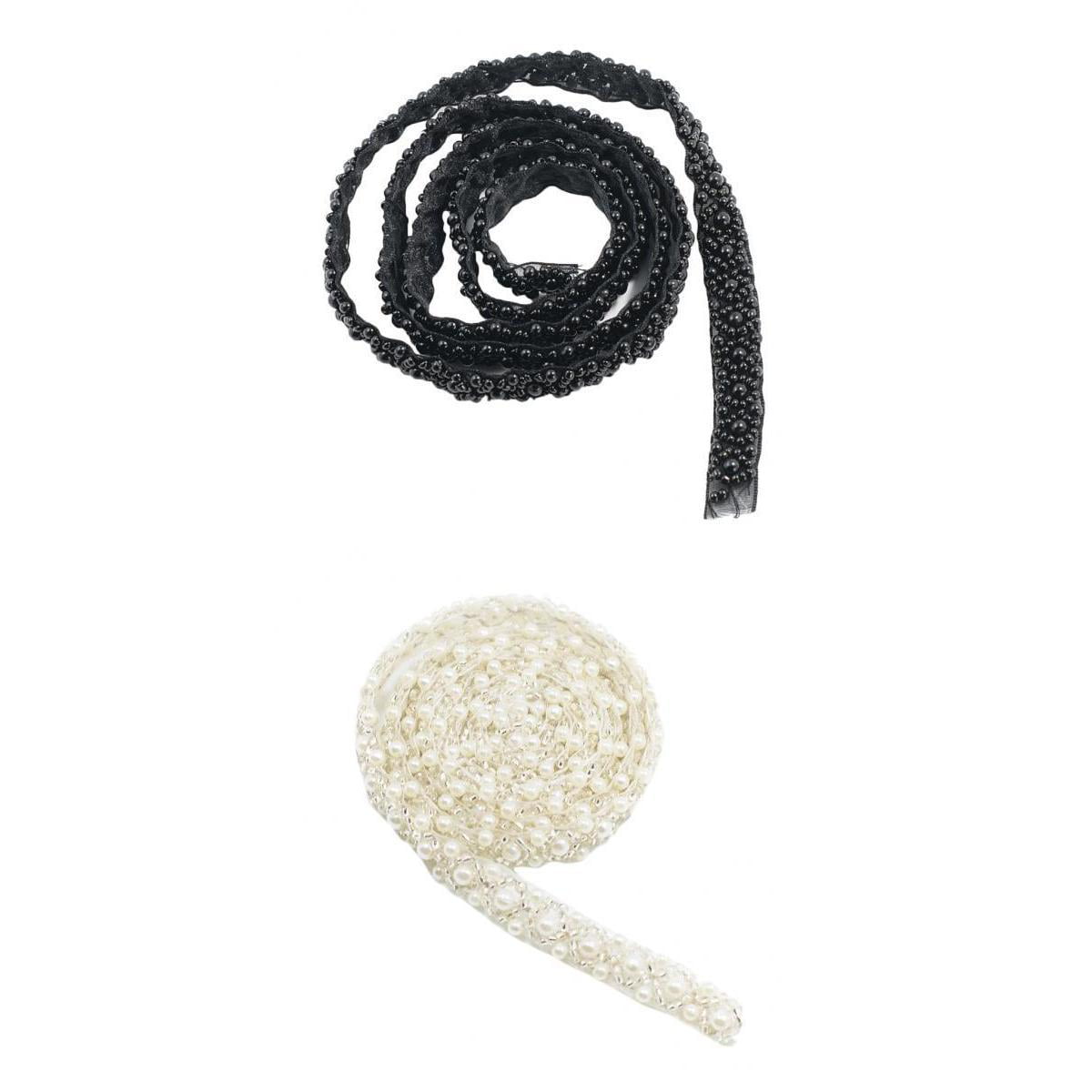 DIY Handmade Lace Fabrics for Sewing Supplies Crafts Black 2Pcs Prettyia Embroidery Flower Neck Lace Fabric Collar Tassel Applique 