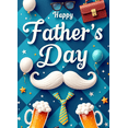 thumbnail image 3 of Decorative Design Happy Father's Day Banner Colorful Pattern Beer Mugs Mustache Stars for Father's Day Celebration Family Gathering Indoor Decoration, 3 of 7