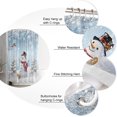 thumbnail image 5 of Christmas Shower Curtains for Bathroom Snowman Shower Curtain with Hooks, Christmas Tree Waterproof Polyester Blue Shower Curtain Set, 84inch Extra Long Winter Holiday Bathroom Curtains Decoration, 5 of 5
