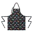 thumbnail image 2 of Colorful Controllers Games Icons Black Apron-Garden Aprons for Women with Pockets-Cotton Linen Waterproof Kitchen Cooking Gardening Aprons Adjustable for Kitchen,Cooking,BBQ and Salon 33x27 Inch, 2 of 7
