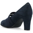 thumbnail image 4 of Journee Womens Loren Comfort Insole Round Toe Mid Block Heel Pumps, Widths Available, 4 of 10