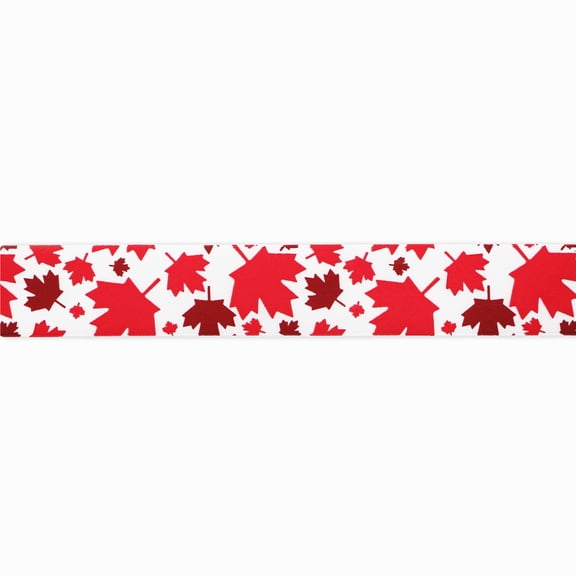 UNIQUE CREATIV, Ribbon, Printed, Maple Leaf, Canada, 25mm x 5.4m (1" x 18ft)