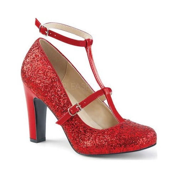 Women's Pleaser Pink Label Queen 01 T-Strap Pump