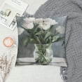 thumbnail image 2 of JEUXUS Pillow Covers Farmhouse Distressed White Tulips Floater Short Plush Pillowcase White, 2 of 5