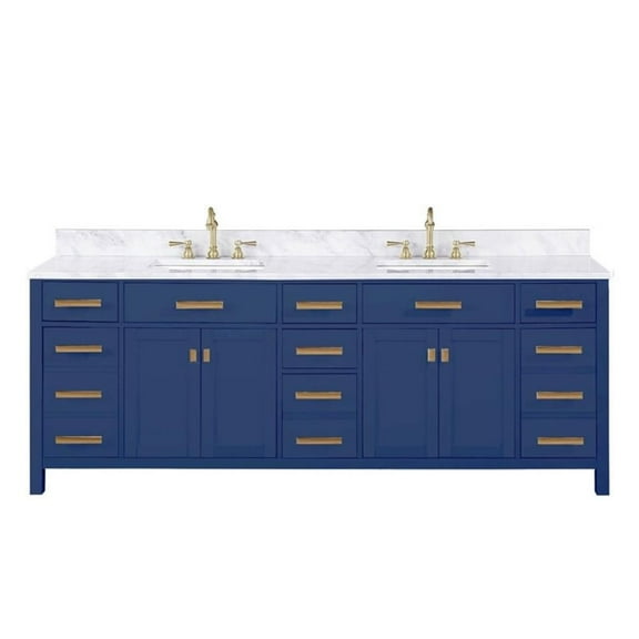 Maklaine 84" Double Vanity in Blue