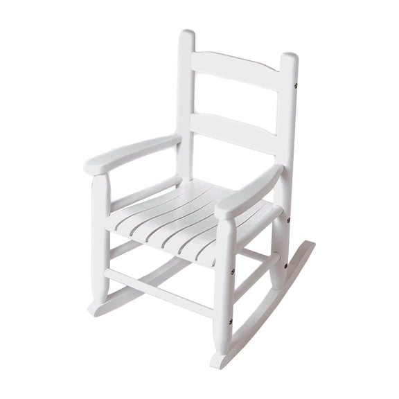 Lipper Child's Eco Friendly Rubberwood Wooden Furniture Rocking Chair, White