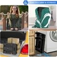 thumbnail image 4 of 500lbs Folding Hand Truck, Heavy Duty Dolly, Portable 6 Wheels Collapsible Luggage Cart with 2 Elastic Ropes for Moving, Travel, Shopping, House Office Use,Black, 4 of 7