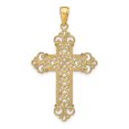 thumbnail image 1 of 14K Yellow Gold Gold Polished Large Rope Frame Filigree Cross Pendant, 1 of 2