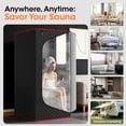 thumbnail image 6 of UrbanSync 1-Person Portable Steam Sauna Box with 3L/1200W Steamer, 99-Min Timer & 15 Power Levels, XL Foldable and Remote Control, Detox Spa for Relaxation, Black, 6 of 8