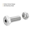 thumbnail image 4 of Unique Bargains M10x25mm Hexagon Fasteners Hollow Screw Bolts with Nuts 5 Pack, 4 of 5