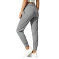 thumbnail image 6 of Women's Soft Fabric Casual Mid Waist Pants with Pockets, Tummy Control Comfort Fit, Pull On Elastic Waband, Everyday Wear, Work, Weekend Essential Yoga | TruBelle,Gray S, 6 of 9