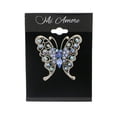 thumbnail image 2 of Butterfly Brooch-Pin With Crystal Accents Silver-Tone & Blue Colored #LQP1164, 2 of 2