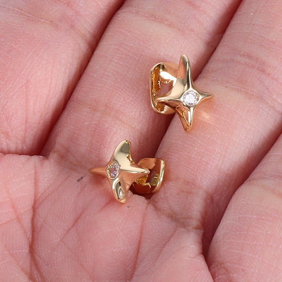WEUVEB Golden Star Tooth Grill Set, 2-Piece Metal Teeth Jewelry for Trendy, Stylish Fashion Accessories and Unique Decor