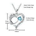 thumbnail image 6 of Women Jewelry 18k White Gold Plated Engraved Words Love Heart Pendant Necklace, 6 of 7