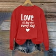 thumbnail image 5 of Busydd Valentine Shirts for Women Fashion Long Sleeve Love Heart Sweatshirt for Women Casual Comfortable Round Neck Women's Sweatshirts 2XL, 5 of 5