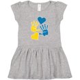 thumbnail image 3 of Inktastic Down Syndrome Awareness with Handprints and Hearts Blue and Yellow Girls Toddler Dress, 3 of 5
