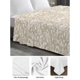 thumbnail image 6 of Beige Damask Full Size Flat Sheet, Wrinkleproof & Fadeproof Cooling Flat Bed Sheet Only, Vintage Country Scroll Floral Patterned Breathable Soft Bedding Top Sheets 81 x 96 Inches, 6 of 8