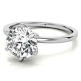thumbnail image 4 of Solitaire Brilliance 2CT Round Brilliant Moissanite Solitaire Engagement 6 Prong Ring 10K White Gold, Ring Size 5.5, 4 of 5