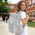 thumbnail image 6 of KOITHOT Mesh Backpack Heavy Duty, Stadium Approved Multi-Pocket Beach Backpacks for Adults, See Through Transparent Mesh Bookbag for School & Travel(Gray), 6 of 7