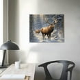 thumbnail image 4 of Acheng  Wall Art,  Fiber Optic Wall Decor, Battery Operated Nature Canvas Print, Light Kitchen, Bedroom, or Home Decor, Elk in Snow 16x12in, 4 of 6