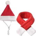 thumbnail image 2 of XWSHYW Decoraciones Navideñas Gorro de Papá Noel para Mascotas, Bufanda, Disfraz Navideño para Perros Pequeños, Traje Navideño, Gorro de Papá Noel con Bufanda Roja para Cachorros, 2 of 6