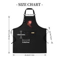 thumbnail image 4 of 2 Pack Adjustable Bib Apron with Front Pocket Stylish Red Flower Design Perfect for Cooking & Crafting for Men & Women, 4 of 5