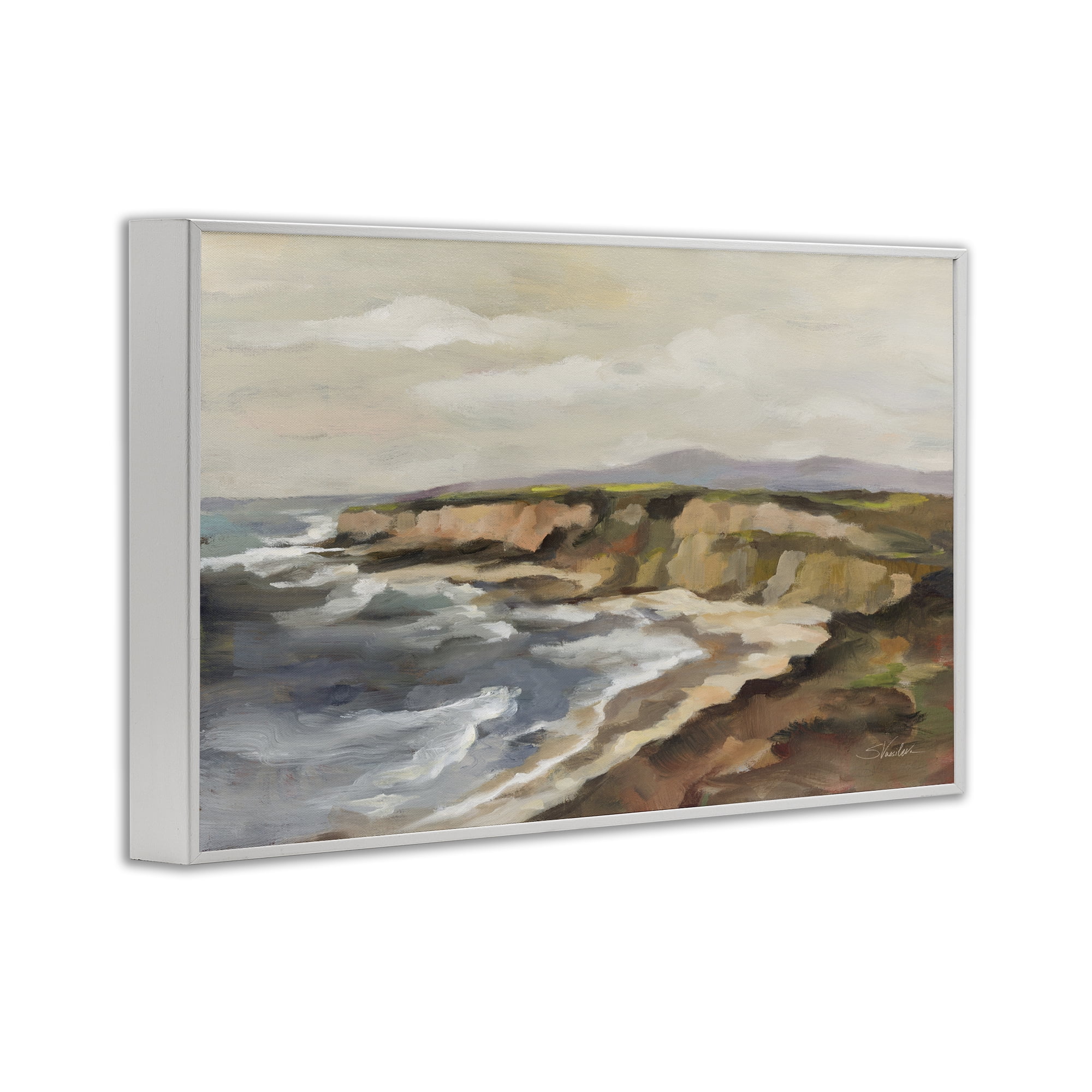 Stupell Industries Rocky Coast Expression White Framed Giclee Art, design by Silvia Vassileva