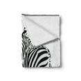 thumbnail image 2 of Wildlife Soft Flannel Fleece Throw Blanket, Abstract Cartoon Pair of Zebras Contast Stripes Zoo Silhouette Camouflage, Cozy Plush for Indoor and Outdoor Use, 70" x 90", Black and White, by Ambesonne, 2 of 6