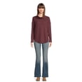 thumbnail image 2 of Time and Tru Women's Cowl Waffle Tunic with Long Sleeves, Sizes XS-3XL, 2 of 5